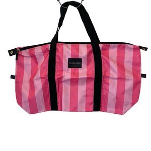 NEW Victoria's Secret Pink Striped PACKABLE Tote Bag  ~ 26 in. L x 13 in. H